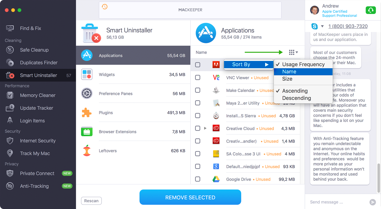 change the apps list order MacKeeper change the apps list order MacKeeper
