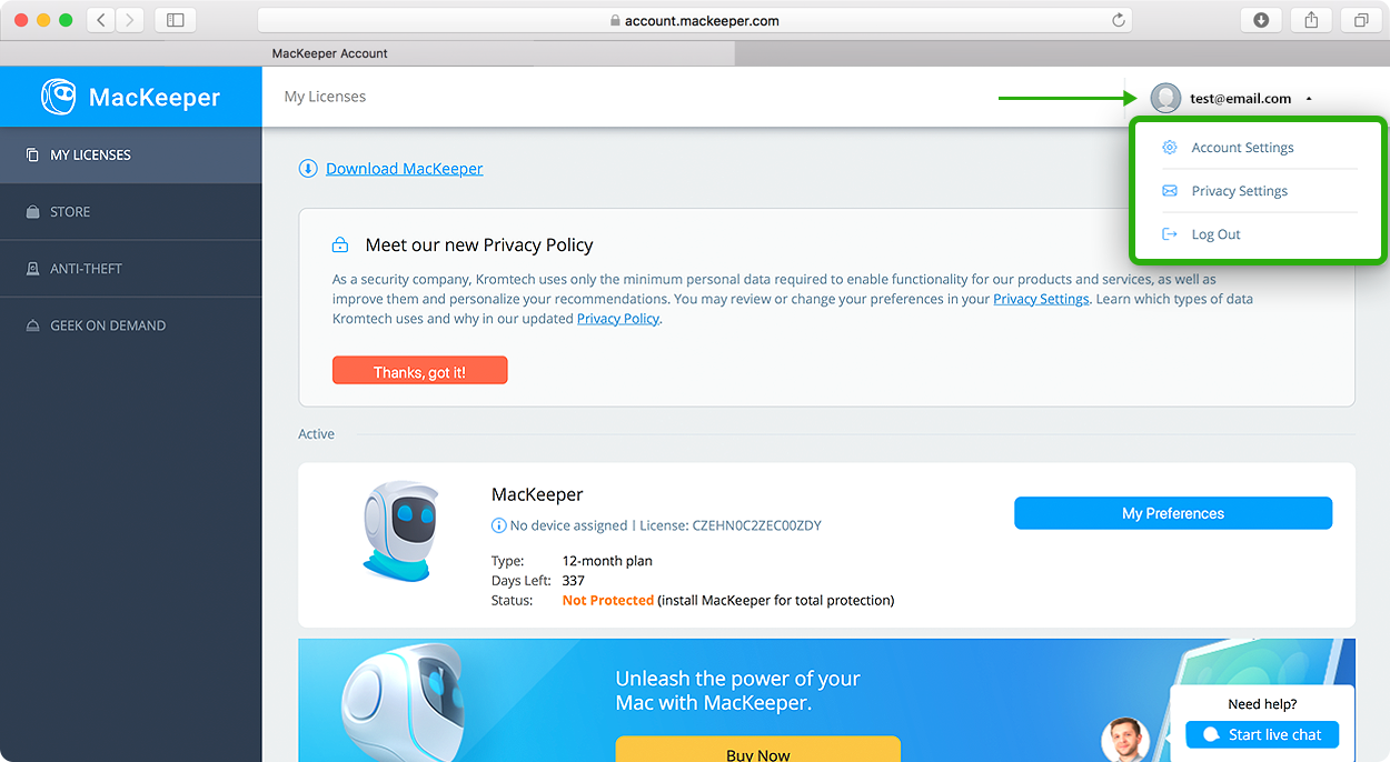 manage your MacKeeper account manage your MacKeeper account