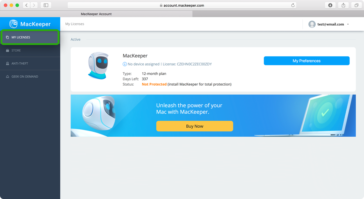 manage MacKeeper licenses manage MacKeeper licenses