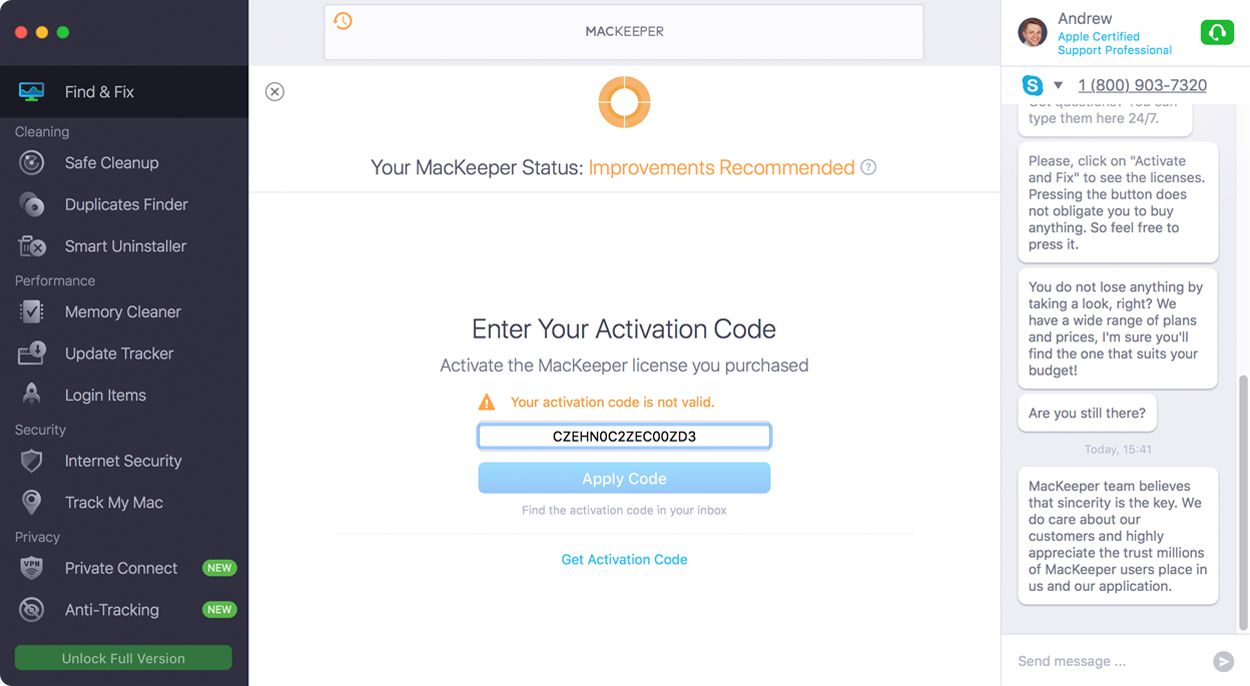 Invalid activation code MacKeeper Invalid activation code MacKeeper